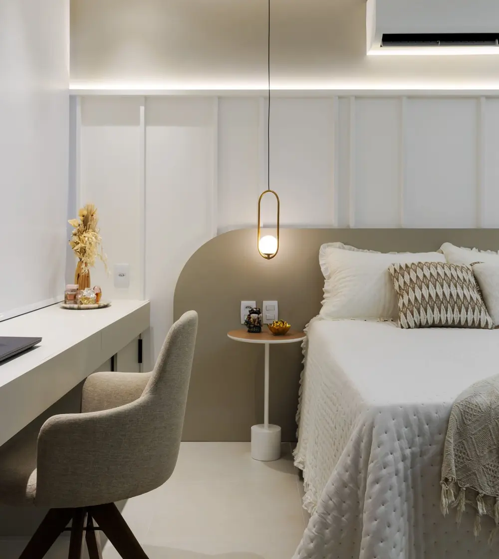 Quarto do apartamento RB projetado pela Stuart Arquitetura