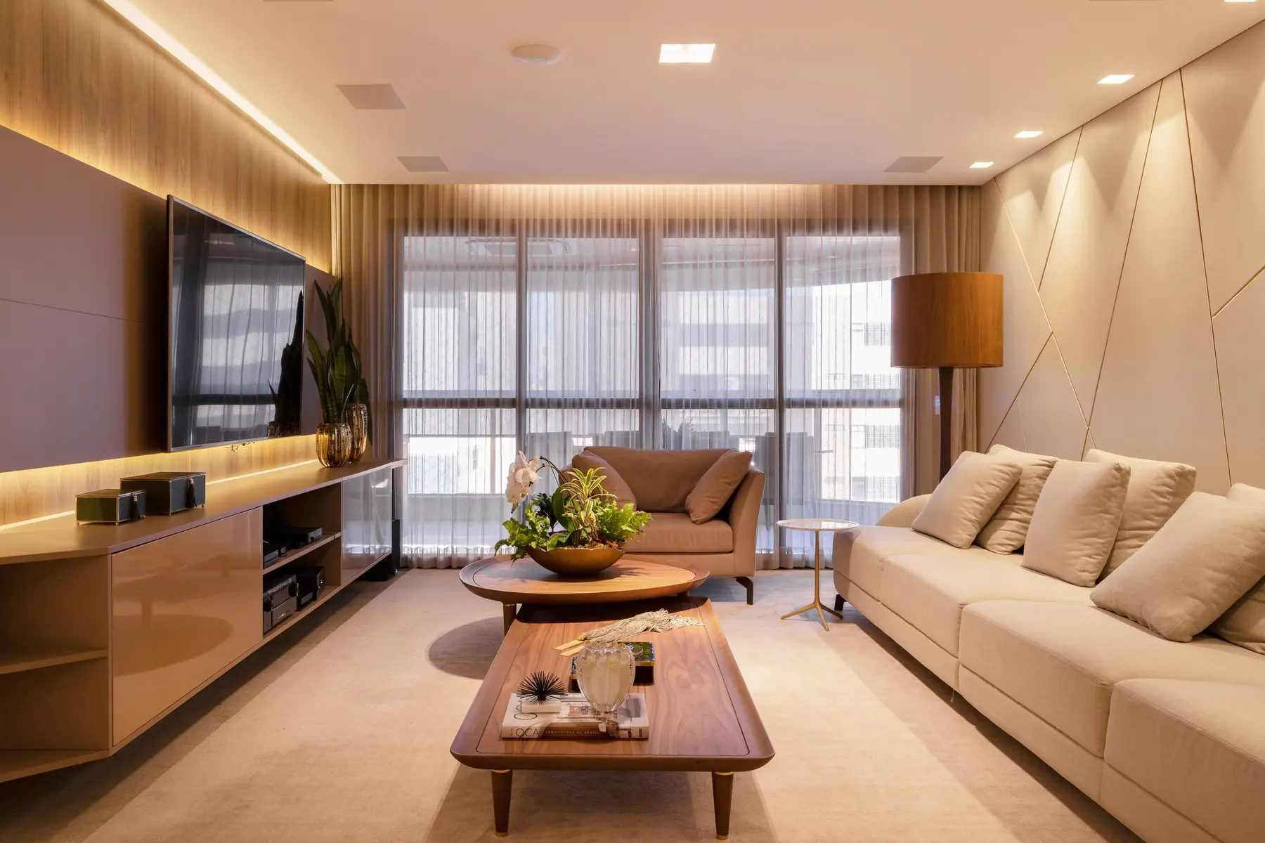 Sala de estar do apartamento MV